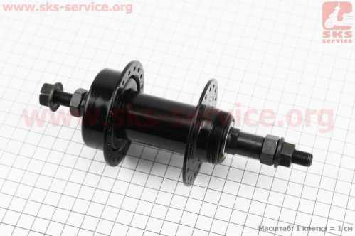 Втулка задняя MTB 14Gx36H под вольнобег, Disk-brake, крепл. гайка, чёрная SF-A25R