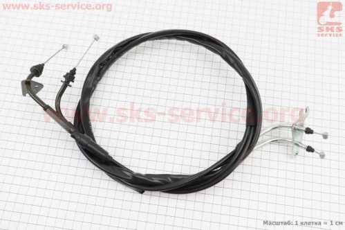 Трос газа двойной Yamaha JOG SA-36J/39J (трос 174см; кожух 165см)