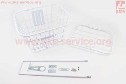 Корзина багажная передняя 28" с крышкой, белая YZ-061 (возможны царапины, сколы, дефекты покраски)