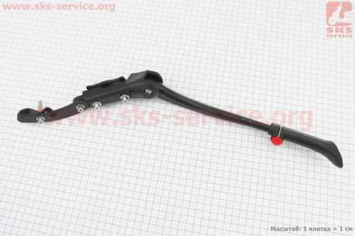 Подножка боковая задняя телескопическая для 24"- 29", с изменяемым углом крепления, алюминиевая, чёрная HS-020В