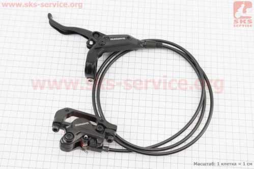 Тормоз Disk-brake гидравлический задний (F180/R160мм), чёрный BR-M447/BL-M445 (левая ручка)