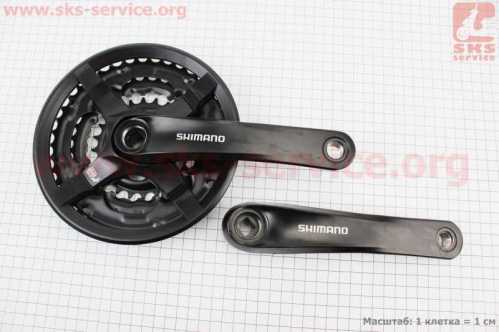Шатуны "квадрат" 170мм, 42.34.24T MTB, алюминиевые, чёрные FC-TY501