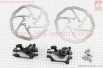 Гальмо Disk-brake переднє (F160/R140мм)+заднє (F180/R160мм), диски 160мм, кріпл. 6 болтів, чорні