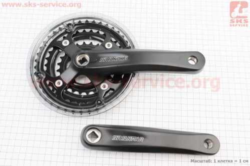 Шатуны "квадрат" 170мм, 42.34.24Т MTB, алюминиевые, чёрные XCE-T312