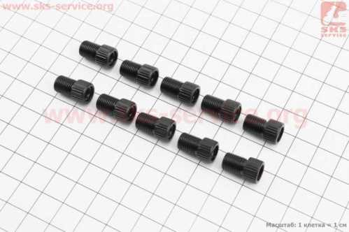 Переходник шланга насоса с резинкой (золотник Schrader AV-Presta FV) 10шт к-кт, чёрные