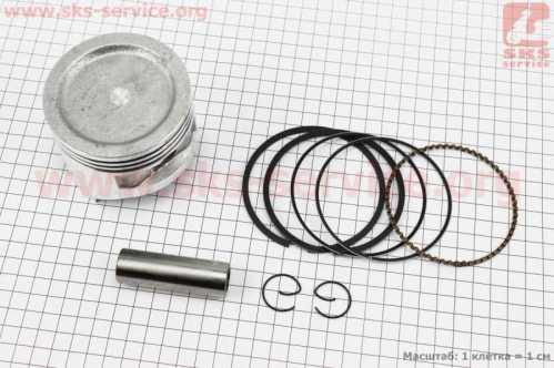 Поршень к-кт 182F 82mm STD, (палец 20mm), для двигателя GX-340 - 11л.с.