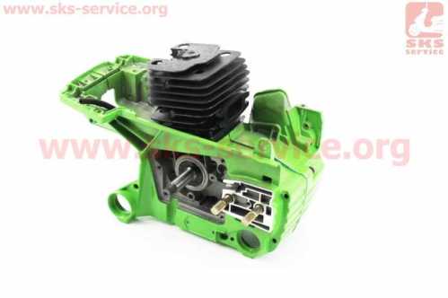 Блок двигателя в сборе 45cc 43mm, зеленый картер, черный цилиндр
