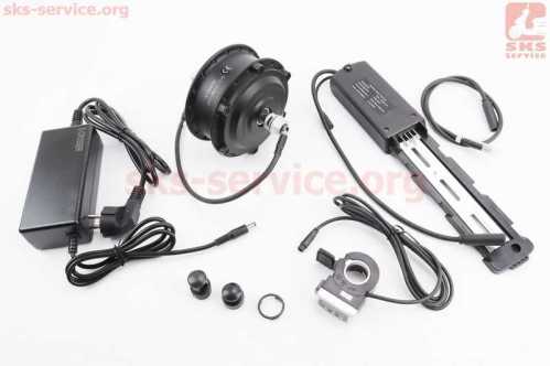 ЭЛЕКТРО-мотор переднего колеса 36V-500W, под Disk-brake, крепл. гайка+контроллер, ручка газа, зарядное устройство (электровелосипед)