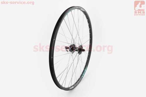 Колесо 26" переднее Disk-brake, обод "капля" и втулка 14Gx36H алюминиевые, пром-подшипники 6200 2RS, крепл. эксцентрик, "SPL" (возм. царапины)