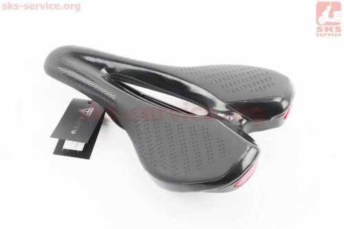 Сиденье MTB 255x155мм с фонарем, зарядка от USB, чёрное LT-911