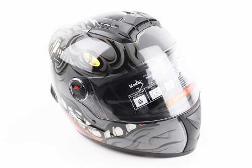 Шолом інтеграл, закритий+окуляри BLD-М61 S (55-56см), ЧОРНО-СІРИЙ "Buffalo" Заводской стандарт OEM