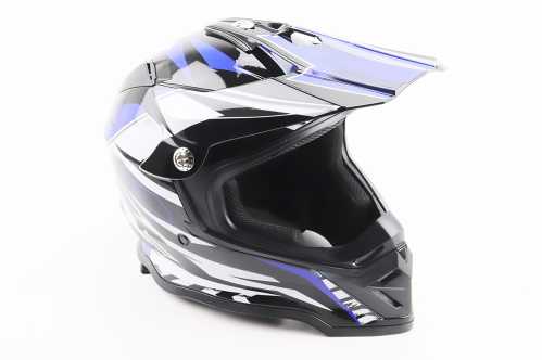 Шолом кросовий/ендуро/ATV BLD-819-7 L (59-60см), ЧОРНО-СИНІЙ Заводской стандарт OEM