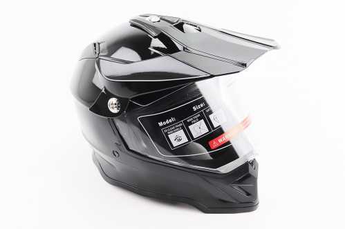 Шолом кросовий/ендуро/ATV зі склом BLD-819-7 S (55-56см), ЧОРНИЙ глянець Заводской стандарт OEM