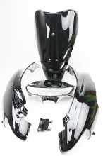 Honda DIO AF-34 пластик - к-кт фарбований 5 деталей (голова під диск. гальмо), ЧОРНИЙ Заводской стандарт OEM