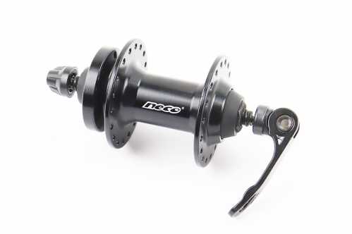 Втулка передняя MTB алюминиевая 14Gx36H, Disk-brake, крепл. эксцентрик, чёрная MS37F