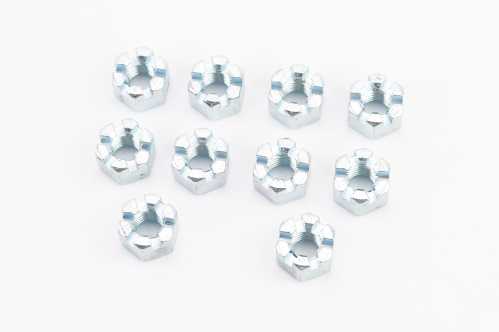 Гайка М10x1,5 корончатая 8 цб DIN935, к-кт 10шт