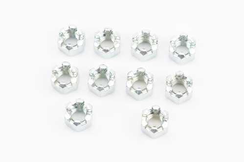 Гайка М8x1,25 корончатая 8 цб DIN935, к-кт 10шт