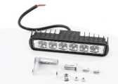 Фара дополнительная светодиодная влагозащитная - 6 LED с креплением, прямоугольная 150*37мм