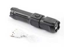 Ліхтар 1 діод 240 lumen ручний, Li-ion 3.7V 5200mAh зарядка від USB, вологозахисний, чорний F15-T OEM Заводской стандарт OEM