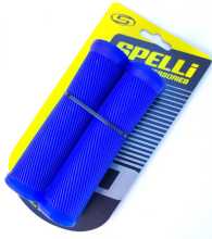 Гріпси (кермо) SPELLI SBG-6703 Blue, прямі, 2 текстури, гума-гума, довжина 125 мм BD Заводской стандарт OEM