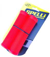 Гріпси (кермо) SPELLI SBG-6703 Red, прямі, 2 текстури, гума-гума, довжина 125 мм BD Заводской стандарт OEM