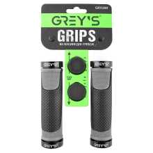 Гріпси (кермо) Greys GR17200 прямі, Black/Grey, алюмінієвий хомут 2 шт, заглушки, довжина 130 мм BD Заводской стандарт OEM