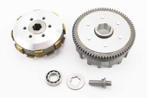 Сцепление, маховик в сборе (6 болтов, маховик 73T) CB-150/200cc, тип 1