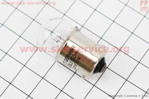 Лампа поворота (белая с цоколем) 12V/10W G18 BA15s