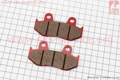 Тормозные колодки (дисковые) Honda LEAD AF48/MBX80/CR 125/MTX 125/FTR 223/XLR 250R/CR 500RE/MTX 125RWE/TRX 250R к-кт красные