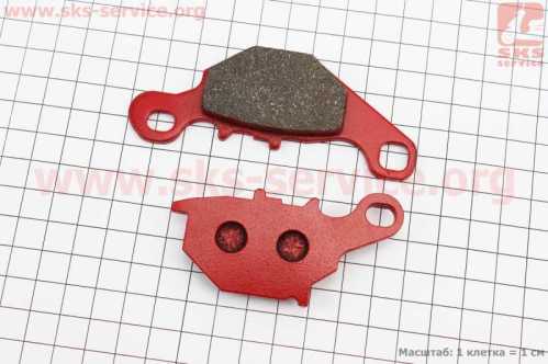 Тормозные колодки (дисковые) Suzuki AD100/RM 80/RM 85/DR-Z 125; KAWASAKI KLX 125L/KMX 125 к-кт красные