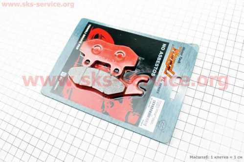 Тормозные колодки (дисковые) левое ухо, Viper - RACE/STORM/CG/СВ/HONDA-LS125;NSR 50;MBX 50/LIFAN/KYMCO-Pulsar/LONCIN, к-кт 2шт, красные