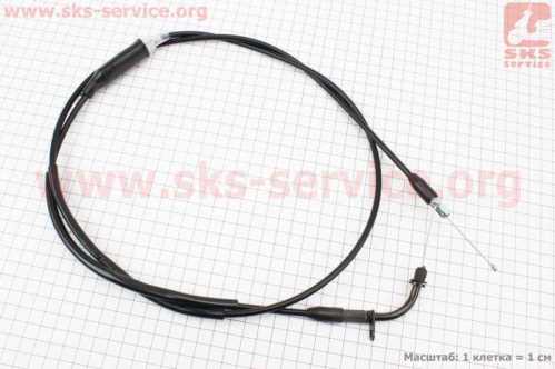 Трос газа Yamaha JOG (наконечник с внутренней резьбой) (трос 165см; кожух 153см)