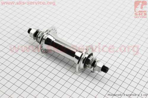 Втулка передняя MTB алюминиевая 14Gx36H, V-brake, 2 пром-подшипники 6000 2RS, крепл. гайка, FB-A201B