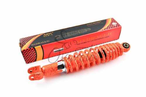 Амортизатор GY6, DIO ZX, LEAD 310mm, регулируемый (оранжевый +паутина) NDT