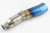 Глушитель (тюнинг) 400*100mm, креп. d78mm (нержавейка, сопло, серебристо-синий, прямоток, mod:1)