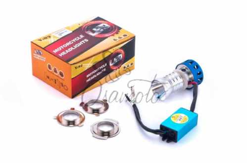 Лампа диодная универсальная с переходниками (12V 8W/16W) (mod:2)