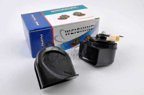 Сигналы (пара) улитка, 12V, крепление (черные) WEISHINE