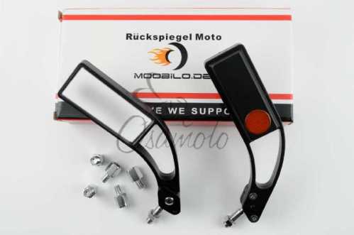 Зеркала прямоугольные mod:218, 8/10mm (черные) RED