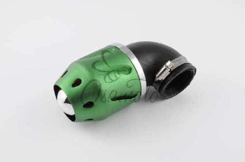 Фильтр воздушный (нулевик) d42mm, 90*, пуля (зеленый)
