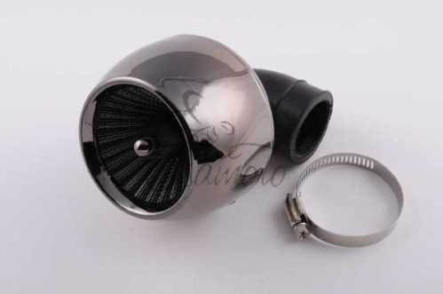Фильтр воздушный (нулевик) d42mm, 90*, турбина (хром)