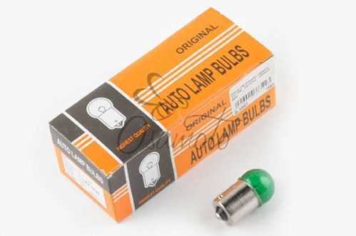 Лампа G18 (поворот, габарит) 12V 10W (зеленая) ORANGE BOX