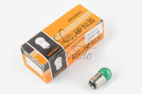 Лампа S25 (двухконтактная) 12V 10W/5W (стоп, габарит) (зеленая) ORANGE BOX