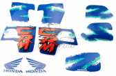 Наклейки (набор) Honda CRM (35х23см, синие) (#2424)