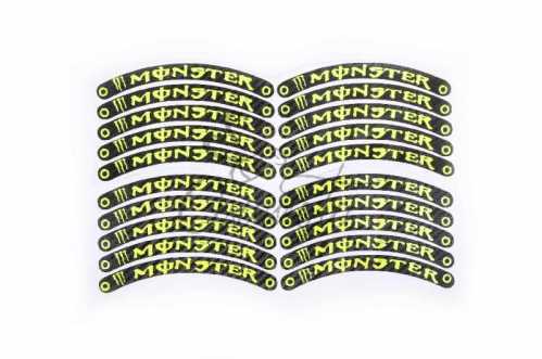 Наклейка на колесо 10 MONSTER ENERGY (12x1см, 20шт, желтая) (#6059D)