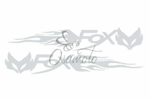Наклейка логотип FOX (20x5см, желтая, 2шт) (#049)