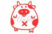 Наклейка декор PIG (красная) (#HQ5)