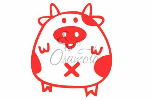 Наклейка декор PIG (красная) (#HQ5)