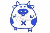 Наклейка декор PIG (синяя) (#HQ5)
