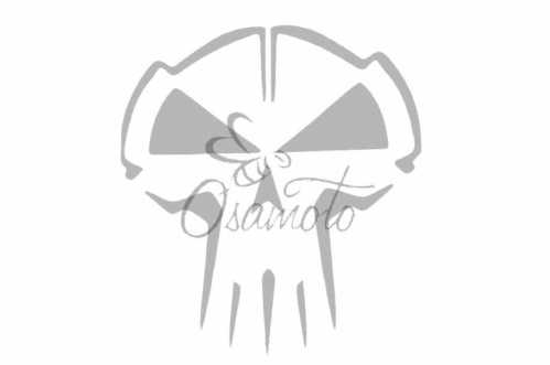 Наклейка декор SKULL (10x10см, серая) (#HQ5G)