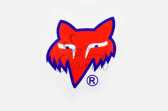 Наклейка логотип FOX (14x14см, красный) (#0368)